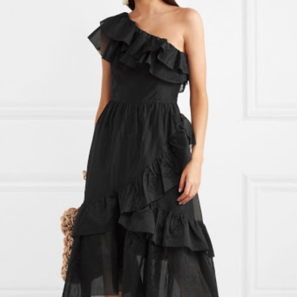 Ulla Johnson Dresses & Skirts - Ulla Johnson Clemente Dress Black One Shoulder 6